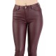 Pantaloni Dama Imitatie Piele Grena Vatuiti Bella